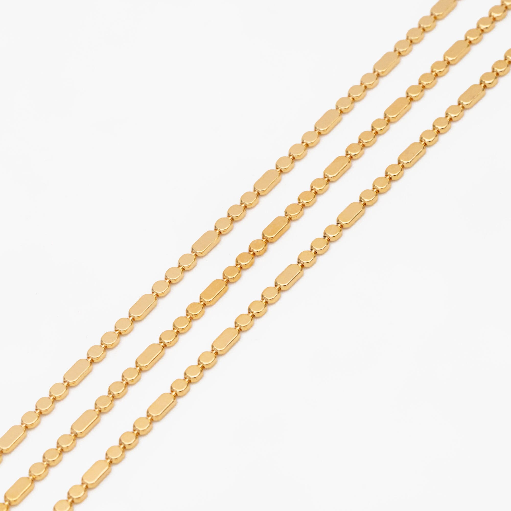 Gold plated Brass Beaded Chains 1.5mm, Craft Jewelry Chain (#LK-590)/ 1 Meter=3.3 ft